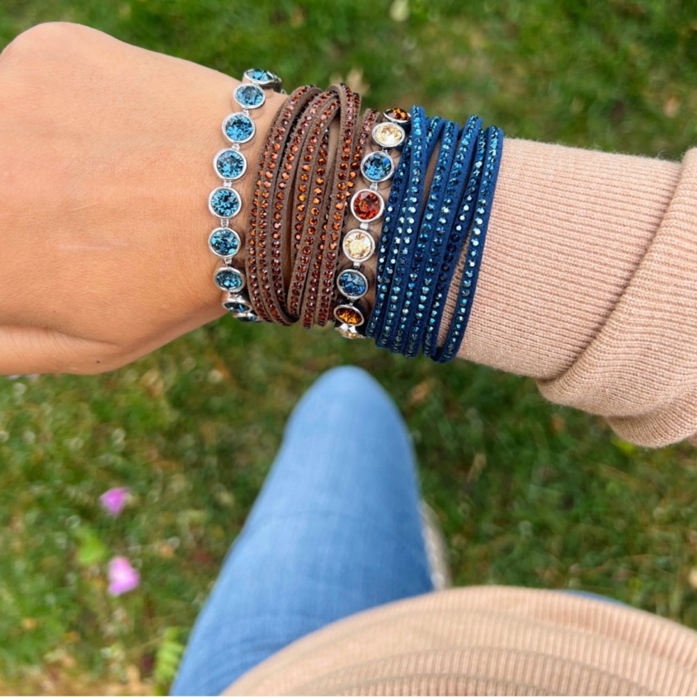 Touchstone Crystal Wrap-Star Bracelet, Smoked Amber
